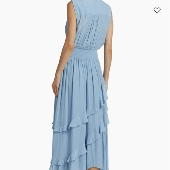 Elegant Blue Ruffle Maxi Dress - Picture 4 of 9